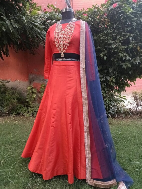 Navy Blue Lehenga/orange Lehenga/red 