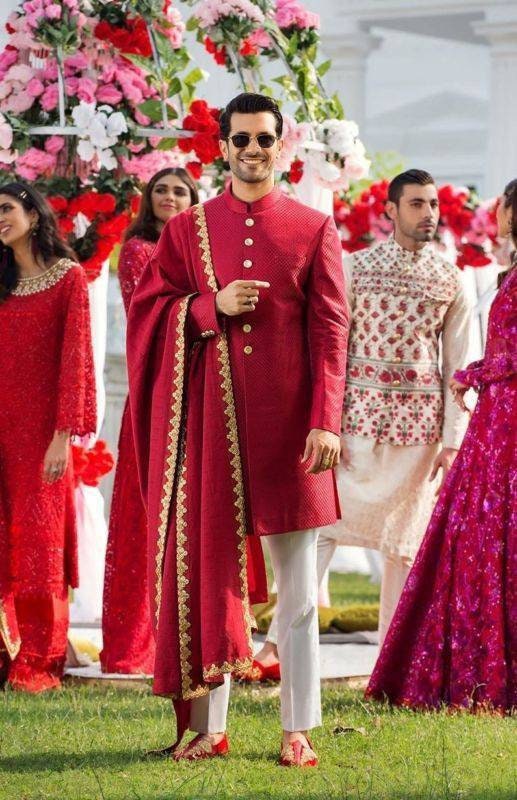 Red Sherwani Etsy Singapore
