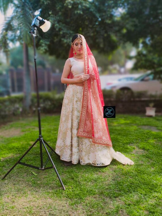 ivory wedding lehenga