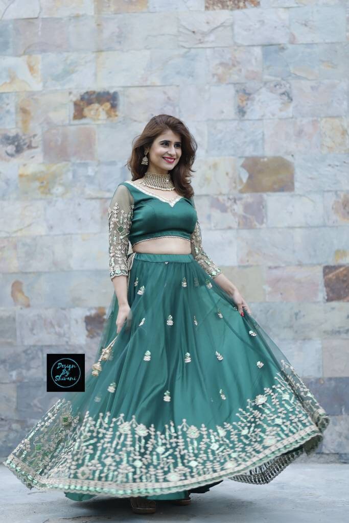 Emerald green Indian bridesmaid designer wedding engagement Etsy