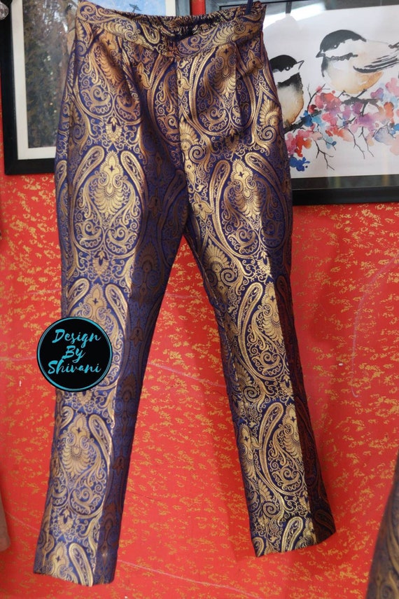 Black Brocade Pants Design by Nidhi Yasha at Pernia's Pop Up Shop 2024