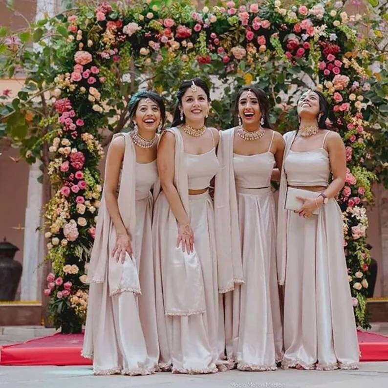 Indian Bridesmaids Lehenga for Women for Indian Functions Designer Lehenga for Wedding Bridesmaid Lengha Indian Bridesmaid Dress Indian Suit Etsy Sweden