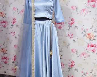 Baby blue lehenga / indian bridesmaid dresses shopping online Australia/ Lehenga/engagement cocktail reception