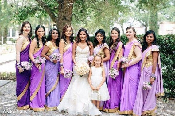 Bridesmaid top saree designs