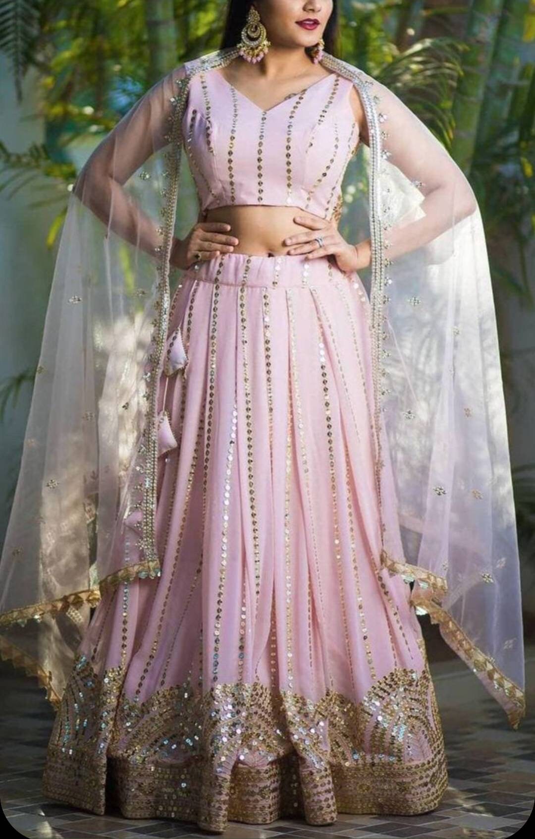 Baby Pink Lehenga/indian Wedding Dress 