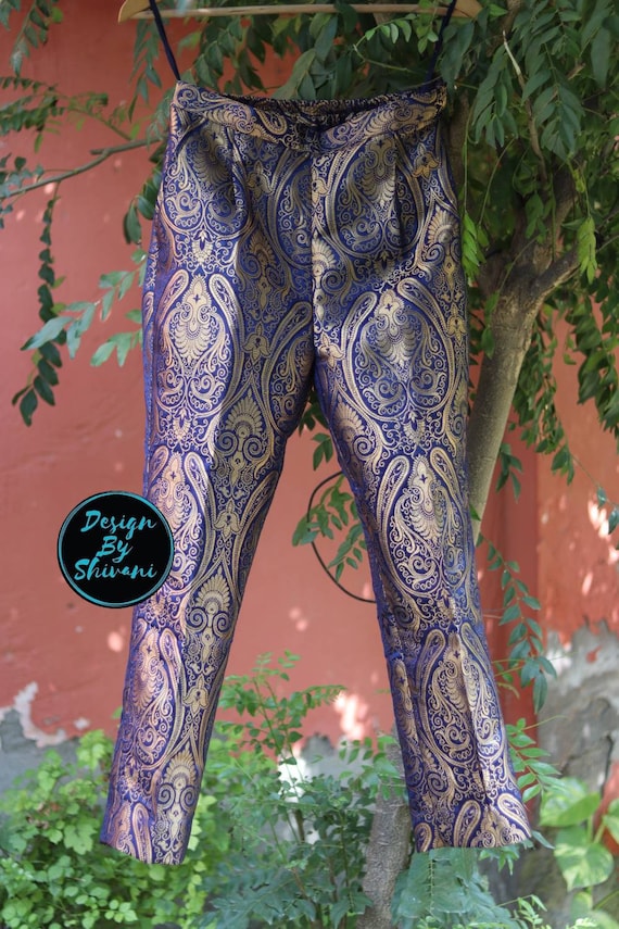 Amazon.com: Brocade Pants for Women Womens High Waist Pocket Strip Elastic  Waist Printed Loose Yoga Pants Casual Long Trousers Beige : Clothing, Shoes  & Jewelry
