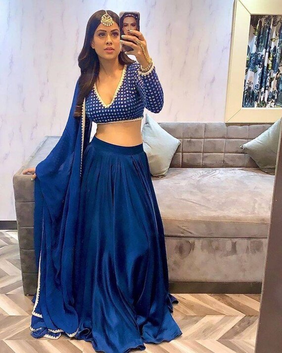 Royal Blue Lehenga/wedding Lehenga/indian Wedding - Etsy