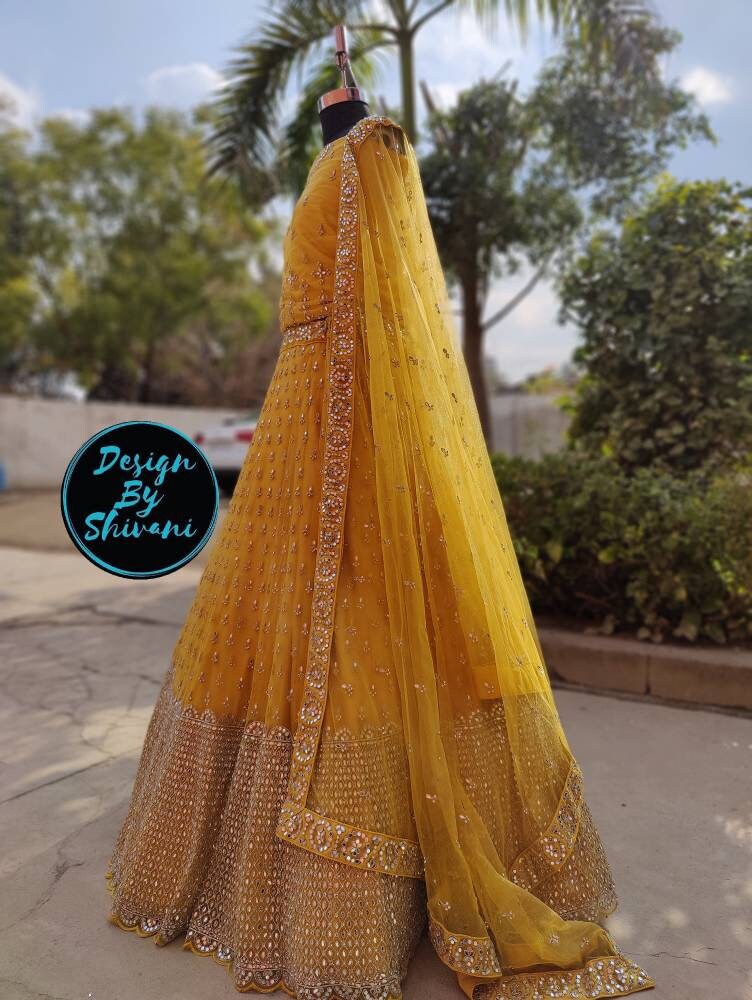 Yellow Lehenga/haldi Outfit/haldi 