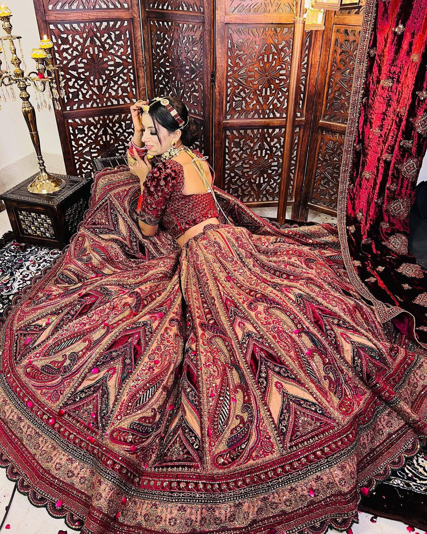 Luxury Bridal lehenga/ Wedding outfits/ Asian wedding/hand Embroidered lehenga/ lehenha