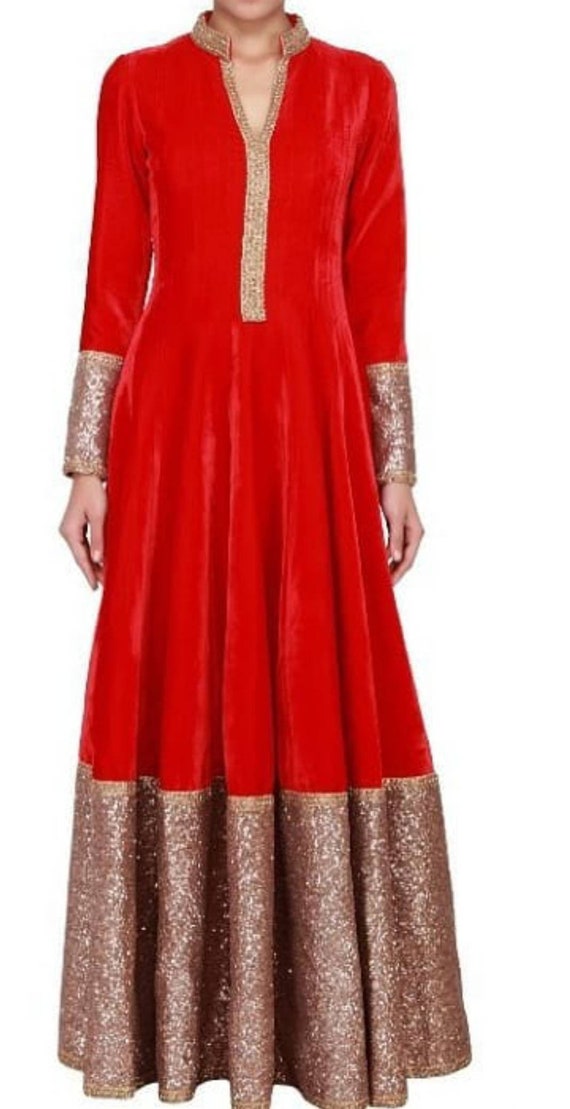 Peach Georgette Indian Party Wear Evening Wedding Reception Etsy Canada