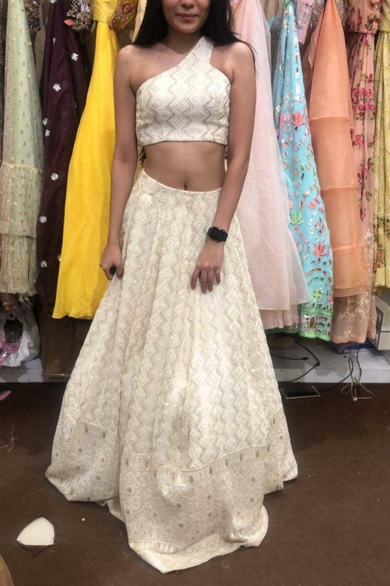 Beige clearance lehenga skirt