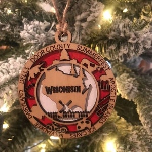 Wisconsin Christmas Ornament - Christmas