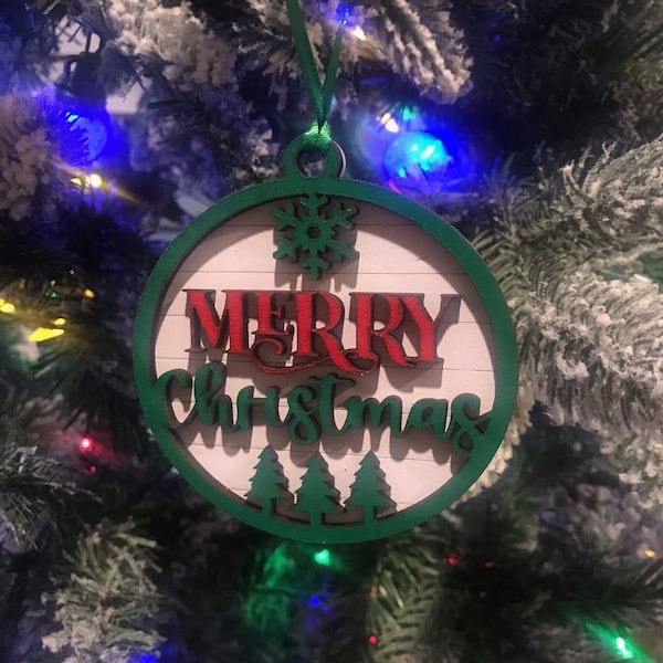 Merry Christmas Ornament - 2-layered ornaments - Christmas