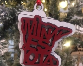 Minnesota 2-layer Ornament - MN Ornament - Christmas