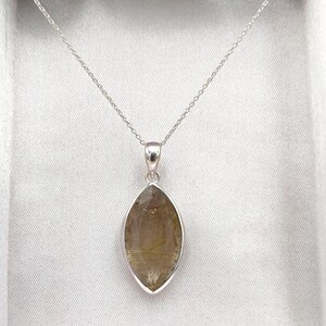 Golden Rutile Pendant, 925 Sterling Silver Pendant, Minimalist Jewelry, Boho Pendant, Handmade Gemstone Pendant, Gift For Anniversary