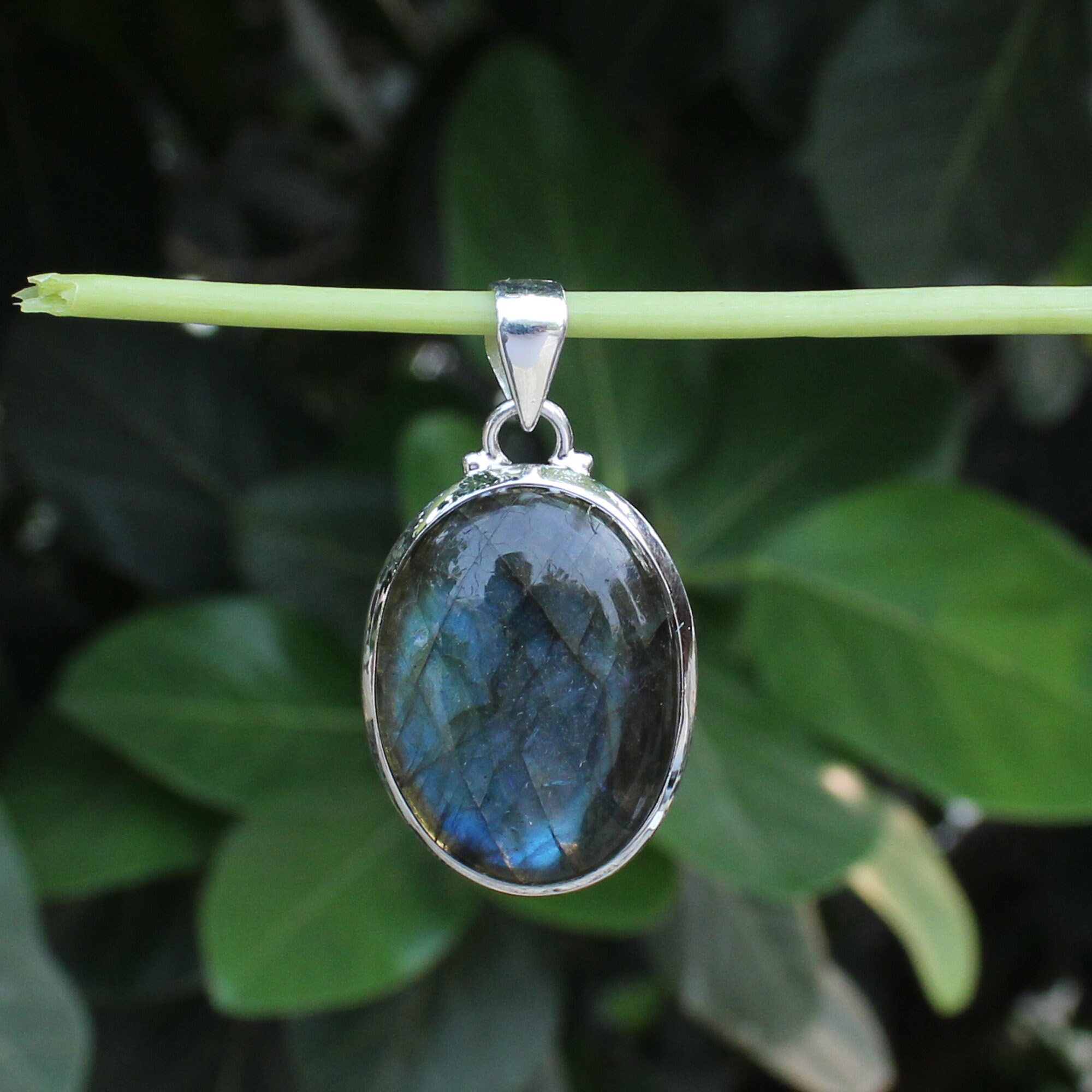 Labradorite Pendant 925 Sterling Silver Handmade Pendant Etsy