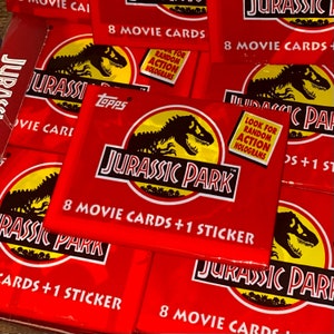Cartes à collectionner Jurassic Park - 1992 emballages scellés, figurines de dinosaures, années 90, objets de collection