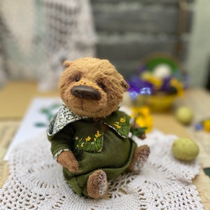Аrtist teddy bear. OOAK Teddy bear stuffed with sawdust, teddy bear teddy, handmade teddy bear. zdjęcie 3