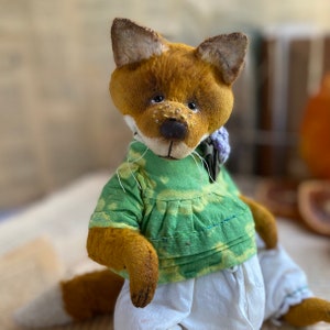 Collectible plush fox.  Lady fox.  A gift for a fox lover.  Interior toy. Stuffed animal fox.
