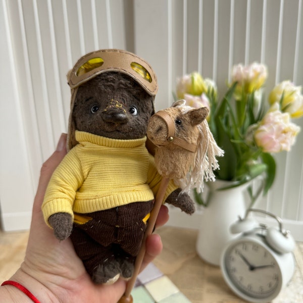 OOAK Künstler Teddybär. Teddybär - gefüllt mit Sägemehl, Teddybär Teddy, handgemachter Teddybär.