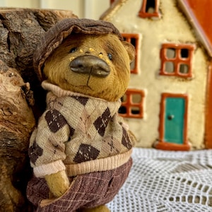 OOAK Artist Teddy Bear – 5 inch Handmade Collectible Bear – Custom Bear with Outfit Options – Unique Gift for Bear Lover
