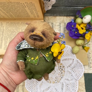 Аrtist teddy bear. OOAK Teddy bear stuffed with sawdust, teddy bear teddy, handmade teddy bear. zdjęcie 1