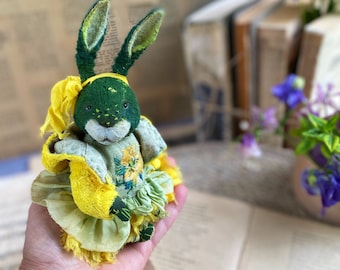Teddy bunny in a dress. Ideal as a gift. Great for a Gift or your Home Decor! Unique Gift! Easter bunny gift Bunny with Clothes.