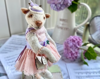 Cute handmade plush goat. The goat will be a great gift for you, a friend, girlfriend, baby and can be the best decoration for your interior