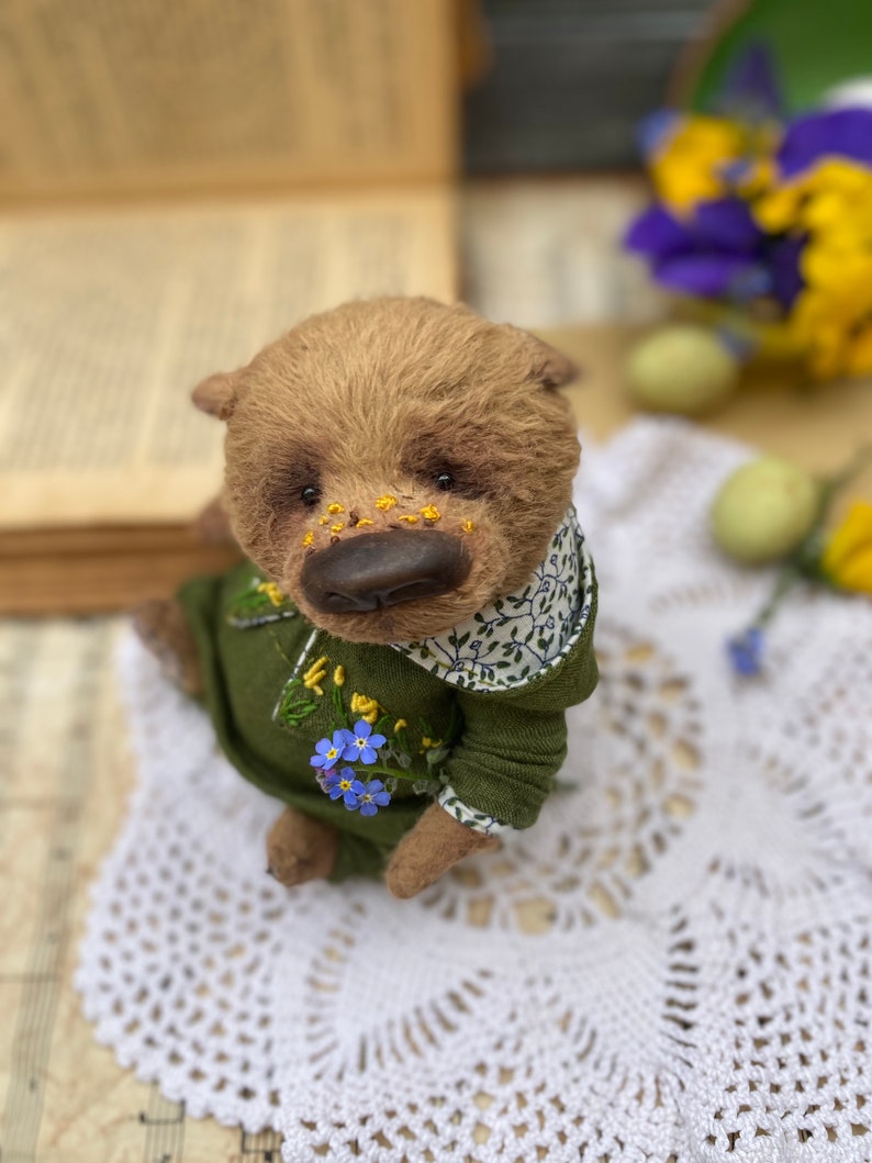 Аrtist teddy bear. OOAK Teddy bear stuffed with sawdust, teddy bear teddy, handmade teddy bear. zdjęcie 10