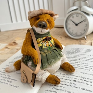Lady fox. Collectible plush fox.   Red fox. A gift for a fox lover.  Interior toy. Stuffed animal fox.