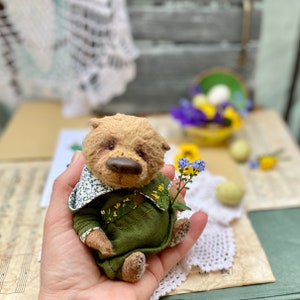 Аrtist teddy bear. OOAK Teddy bear stuffed with sawdust, teddy bear teddy, handmade teddy bear. zdjęcie 4