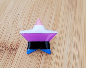 Genderfluid Pride Star Pin