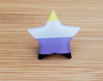 Nonbinary Pride Star Pin
