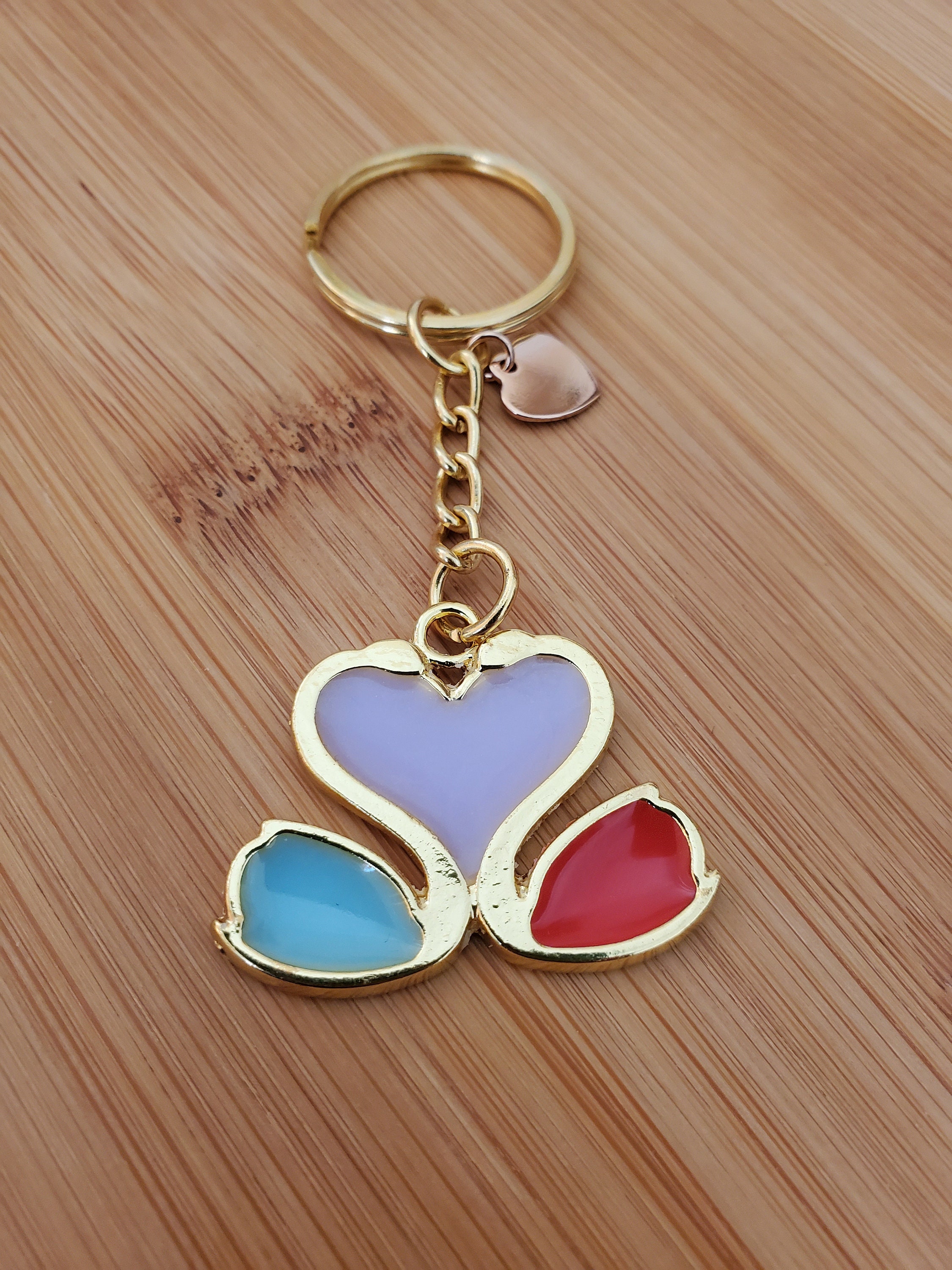 Swans Heart Resin Keychain Etsy