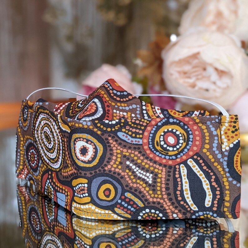 Indigenous Print Face Mask/ Aboriginal Art Facemask Perth/ Etsy