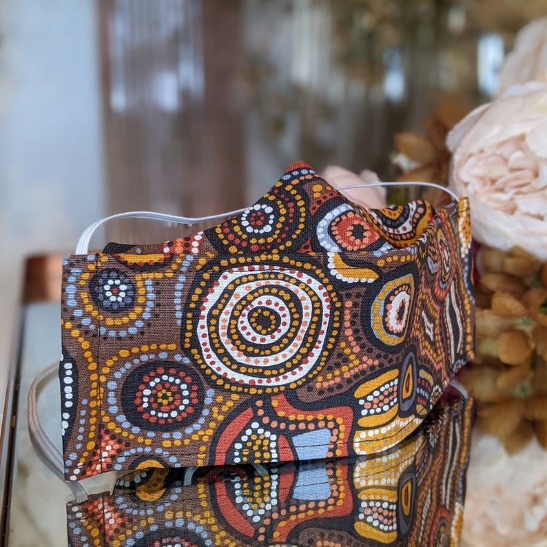 Indigenous Print Face Mask/ Aboriginal Art Facemask Perth/ Etsy