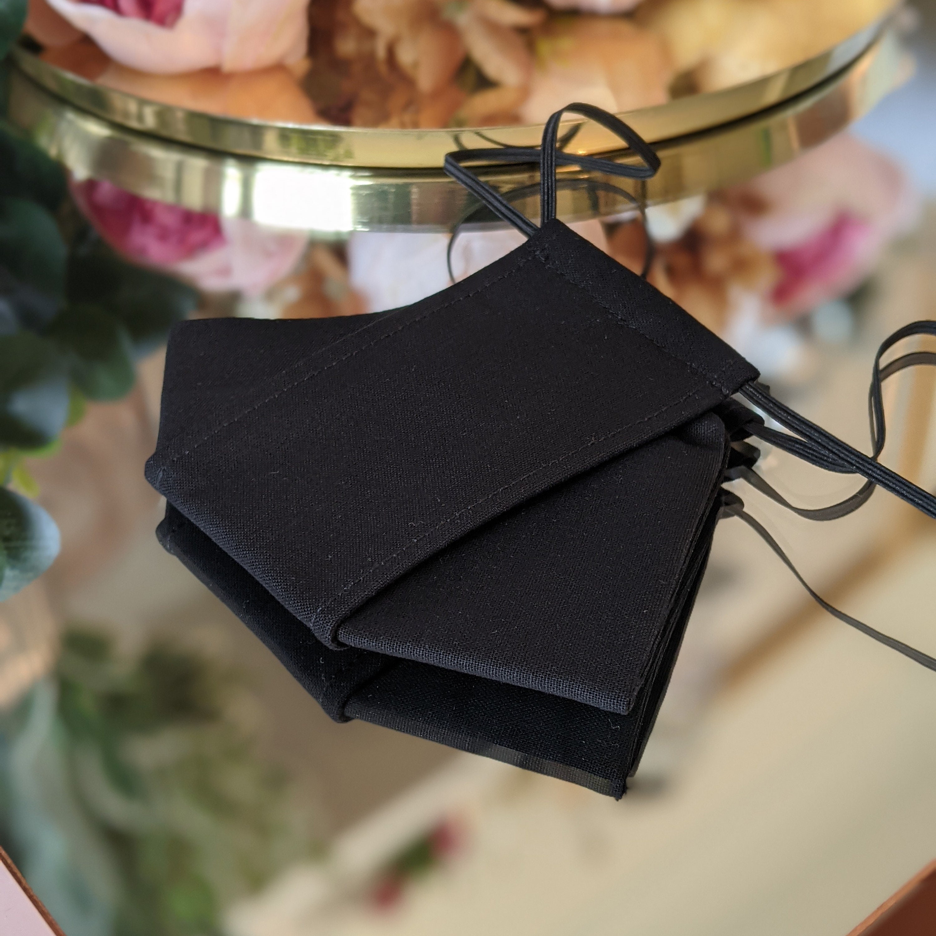 Black 3D Face Masks / Made in Australia/ Black 3D Face Mask / Etsy