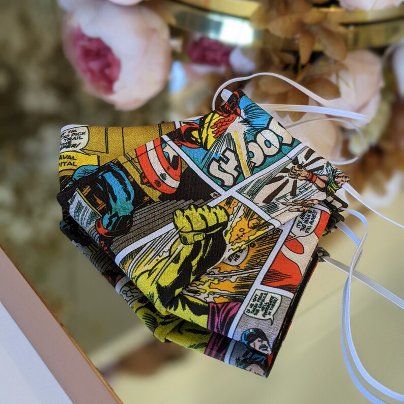 Marvel Comic 3D Face Mask /australian Made Face Mask / Perth Etsy Australia