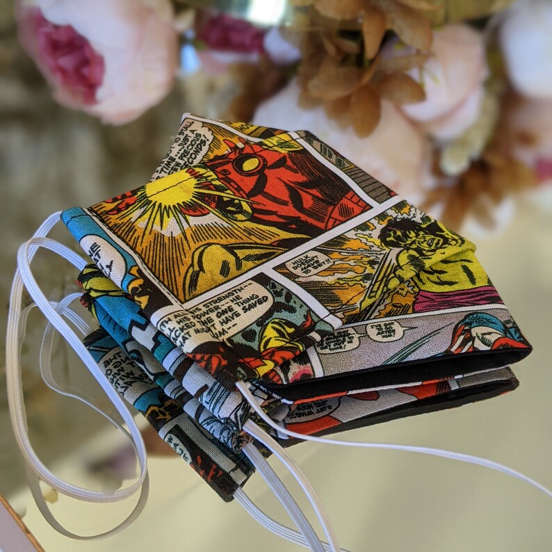 Marvel Comic 3D Face Mask /australian Made Face Mask / Perth Etsy Australia