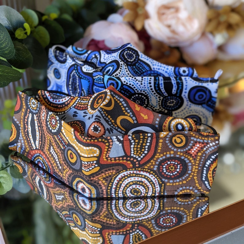 Indigenous Print Face Mask/ Aboriginal Art Facemask Perth/ Etsy