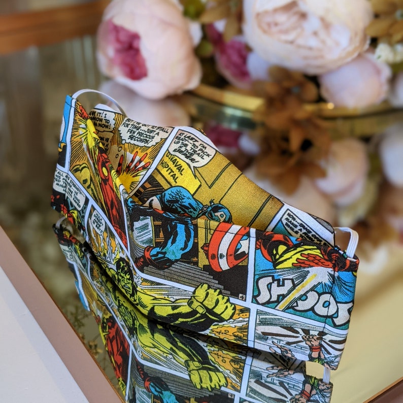 Marvel Comic 3D Face Mask /australian Made Face Mask / Perth Etsy Australia