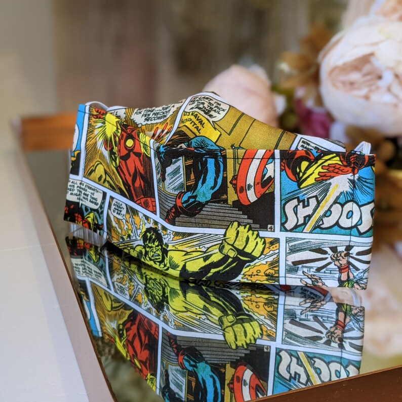 Marvel Comic 3D Face Mask /australian Made Face Mask / Perth Etsy Australia
