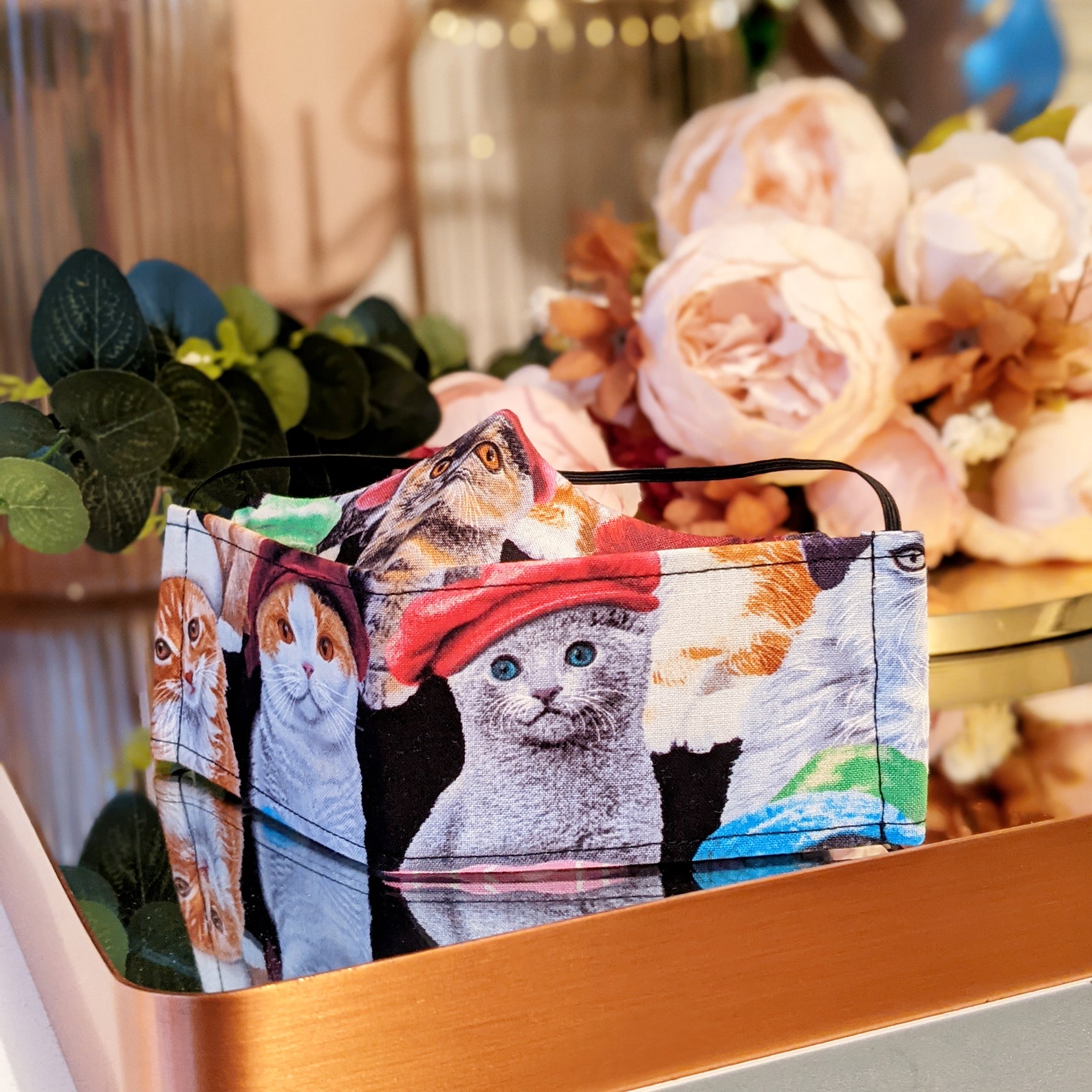 Cats wearing hats 3D face masks /Made in Australia Origami Etsy