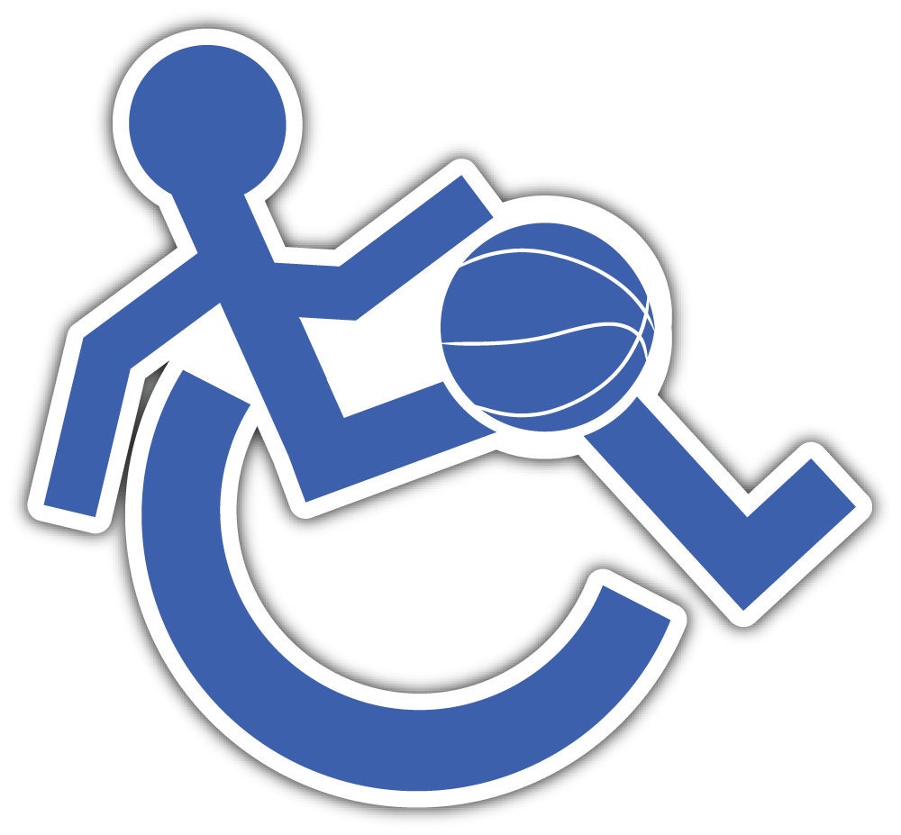 Wheelchair Accessible Basketball Vinyl Sticker Decal Etsy