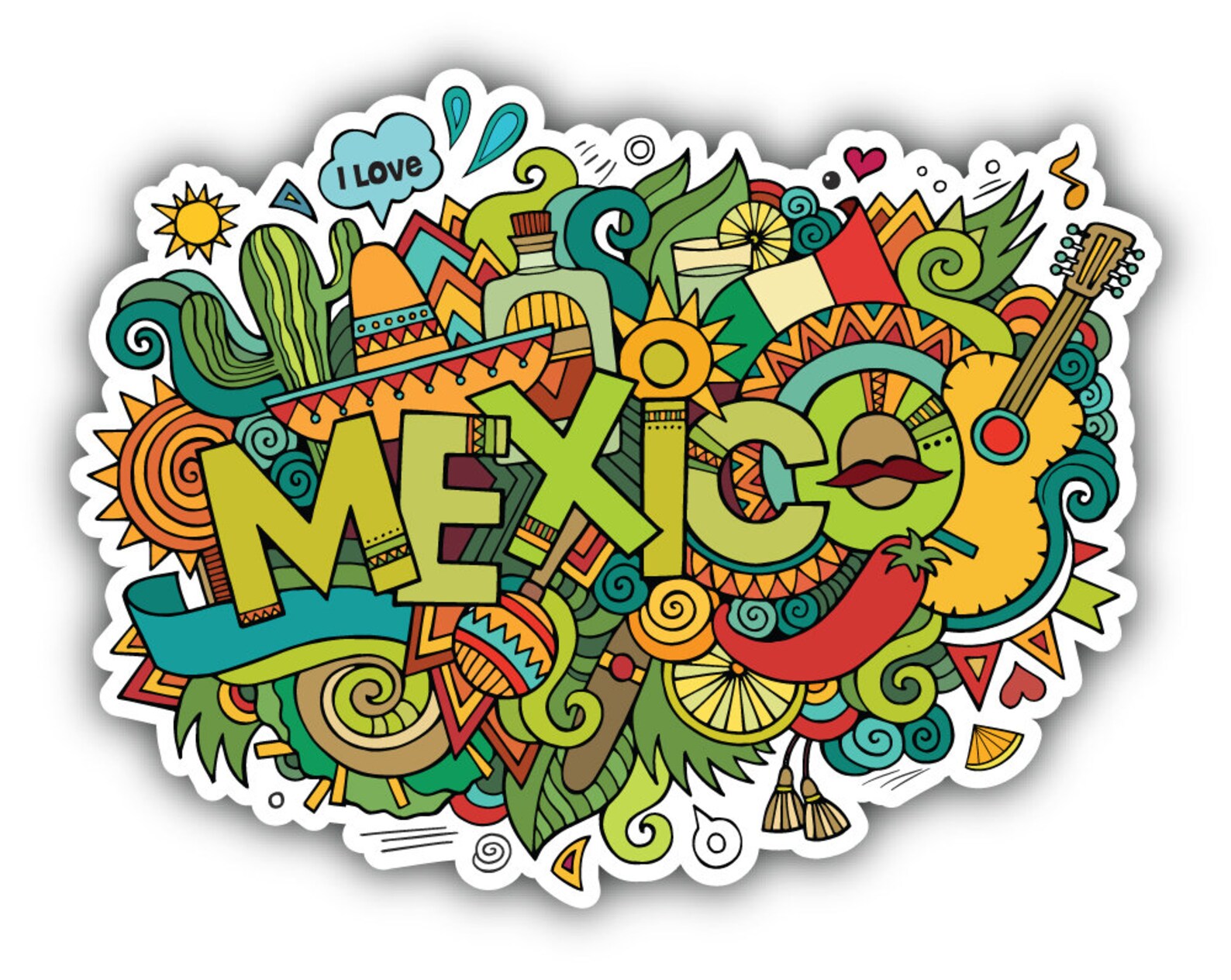Mexico Elements Slogan Vinyl Sticker Decal Etsy