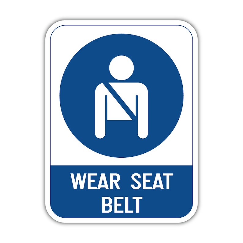 Wear Seat Belt Protection Sign Vinyl Sticker Decal Etsy