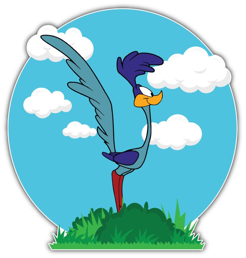 Roadrunner Cartoon Vinyl Sticker Decal Etsy