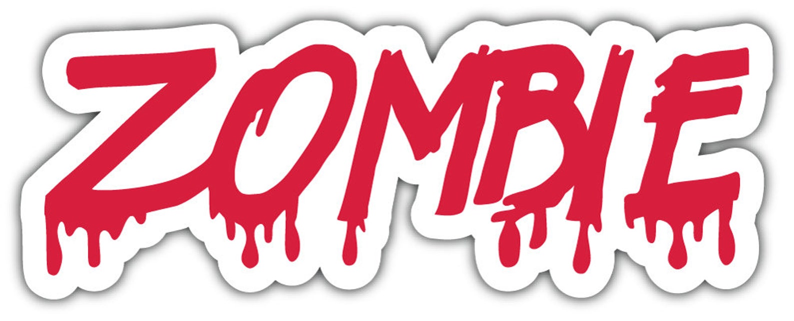 Zombie Word Bloody Vinyl Sticker Decal Etsy