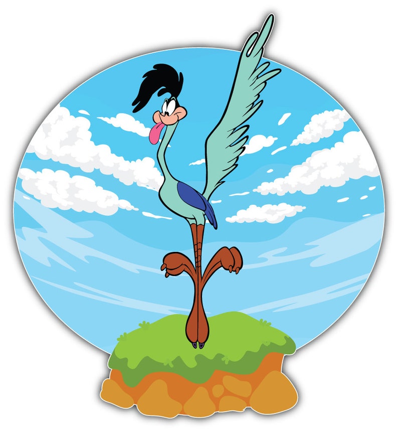 Roadrunner Cartoon Vinyl Sticker Decal Etsy
