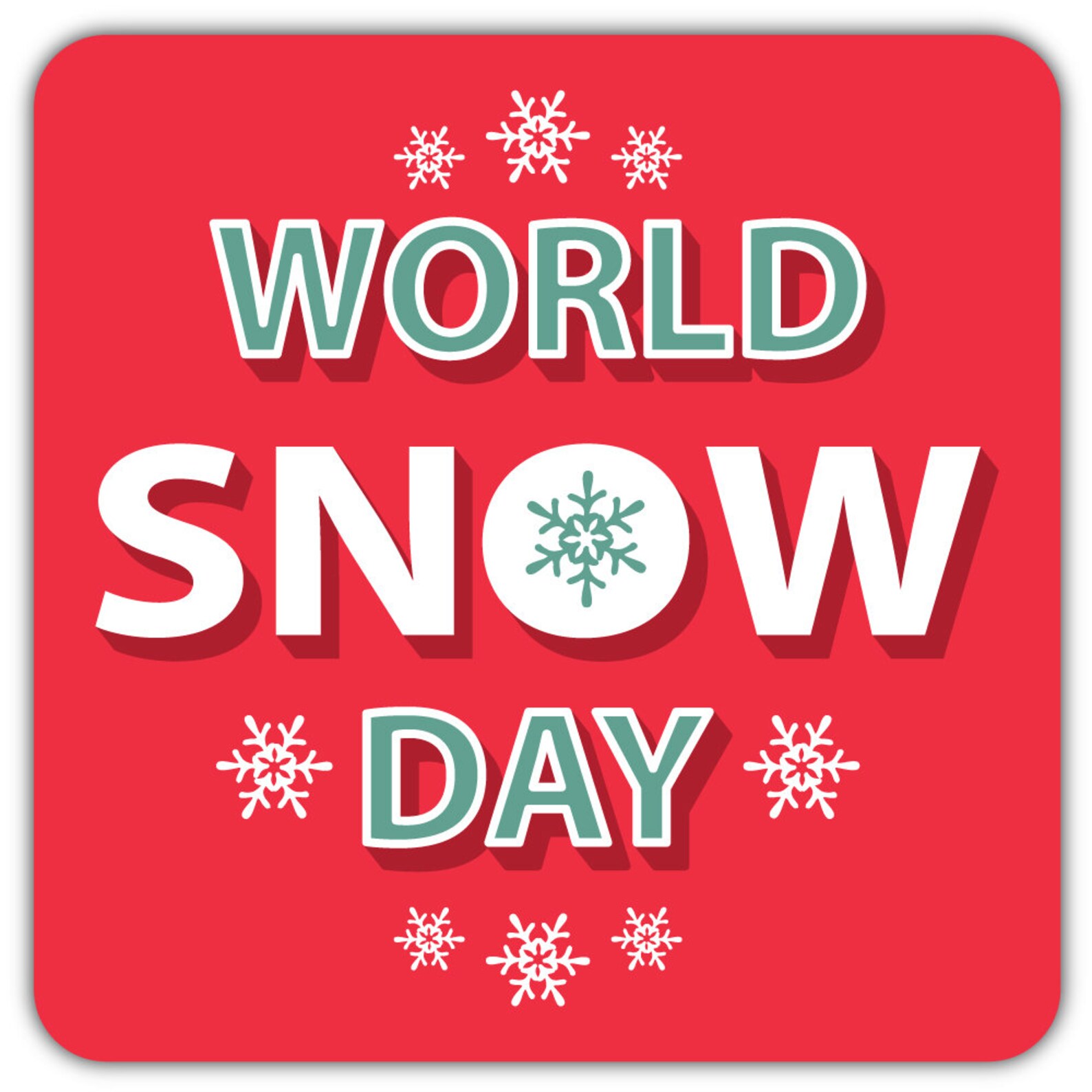 World Snow Day Vinyl Sticker Decal Etsy